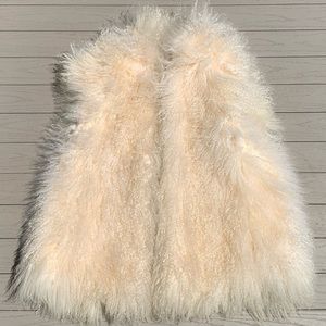 Vintage 80’s Mongolian Vest Jacket lambs wool medium